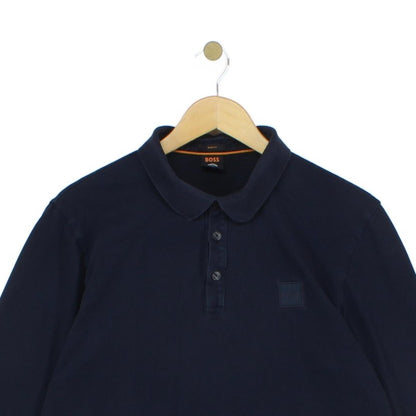 Mens Polo Shirt Slim Fit Long Sleeve Collared
