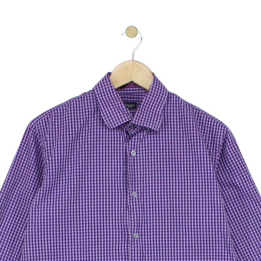 Mens Check Shirt Made In Italy Long Sleeve Button Up