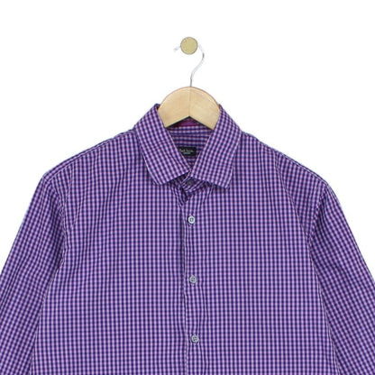 Mens Check Shirt Made In Italy Long Sleeve Button Up