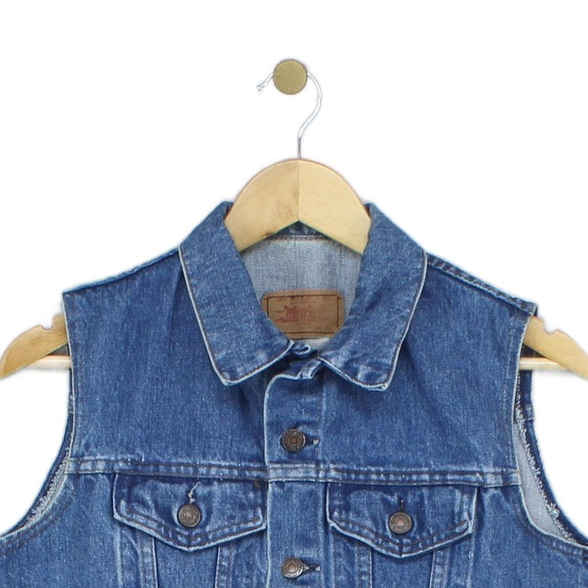 Womens Denim Waistcoat Uk Made Sleeveless