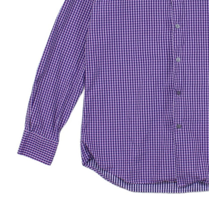 Mens Check Shirt Made In Italy Long Sleeve Button Up
