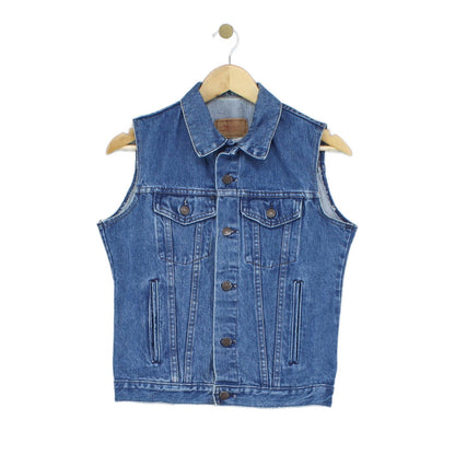 Womens Denim Waistcoat Uk Made Sleeveless