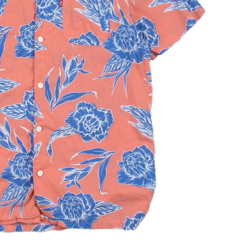 Mens Floral Shirt Short Sleeve Relaxed Revere Collar