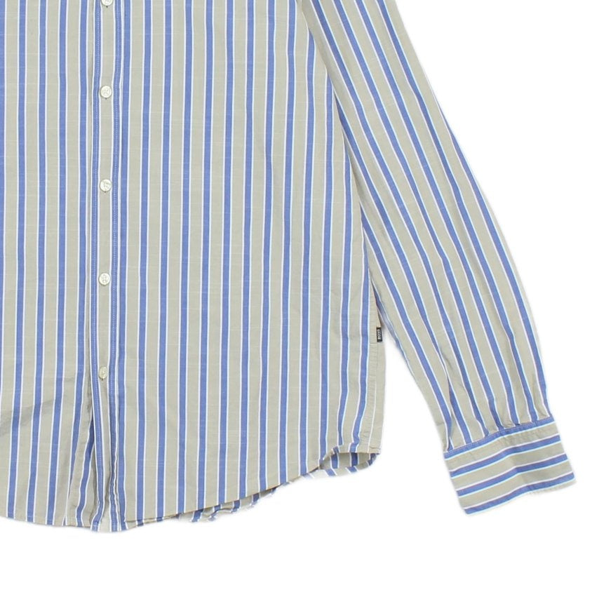 Mens Striped Shirt Slim Fit Long Sleeve