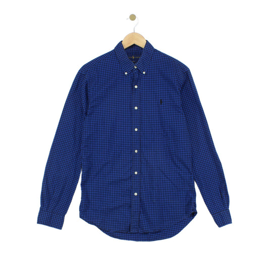 Mens Check Shirt Slim Fit Button Down