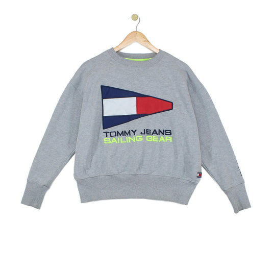 Womens Oversized Sweatshirt Logo Crew Neck