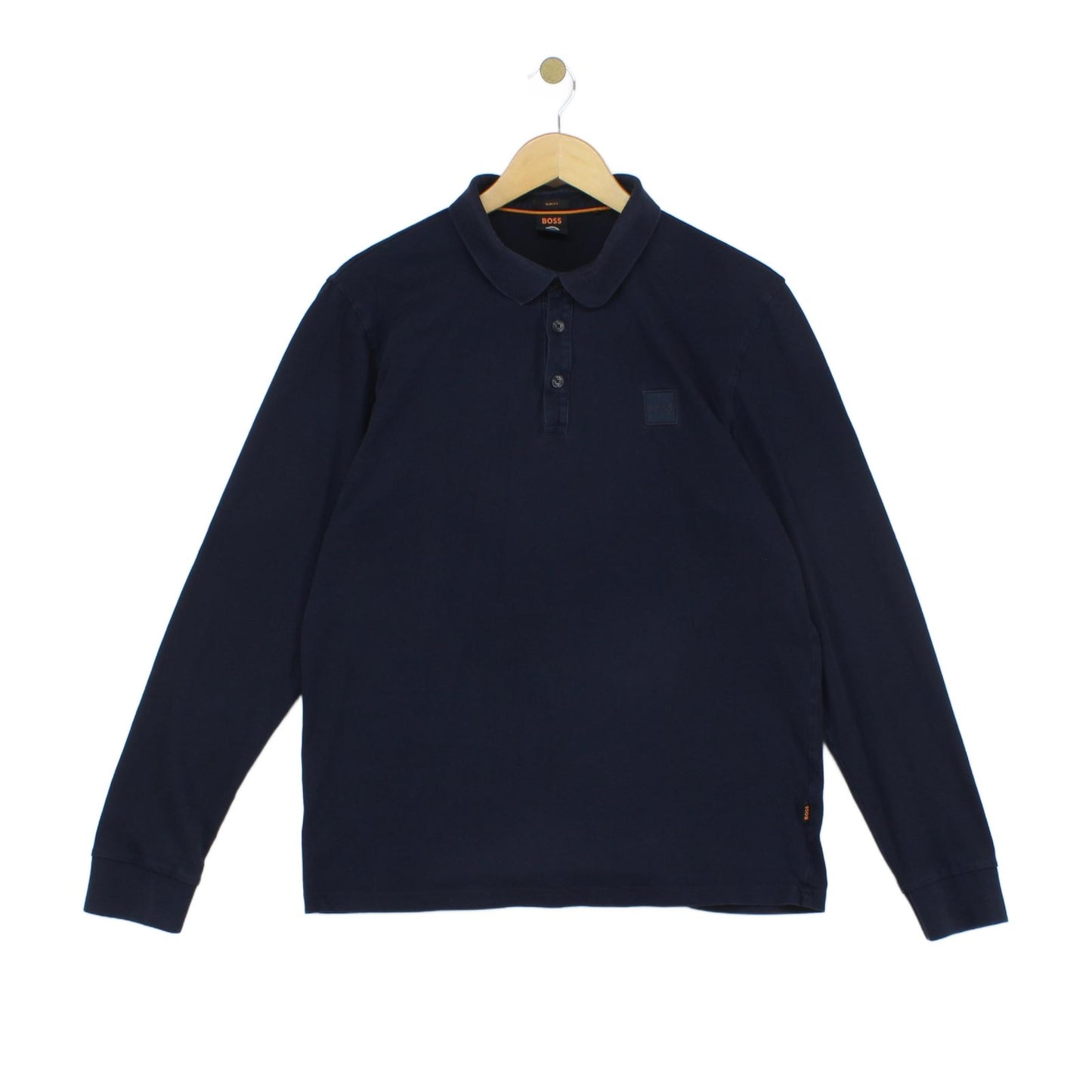 Mens Polo Shirt Slim Fit Long Sleeve Collared