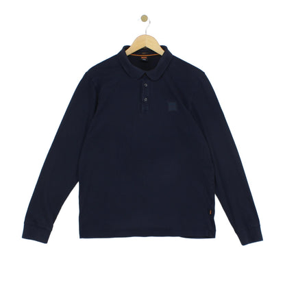 Mens Polo Shirt Slim Fit Long Sleeve Collared