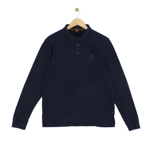 Mens Polo Shirt Slim Fit Long Sleeve Collared