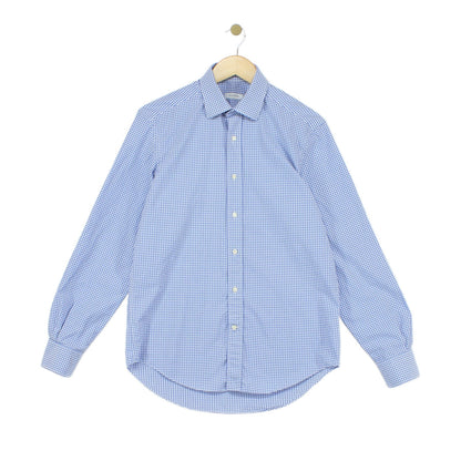 Mens Check Shirt Made In Italy Gingham Long Sleeve