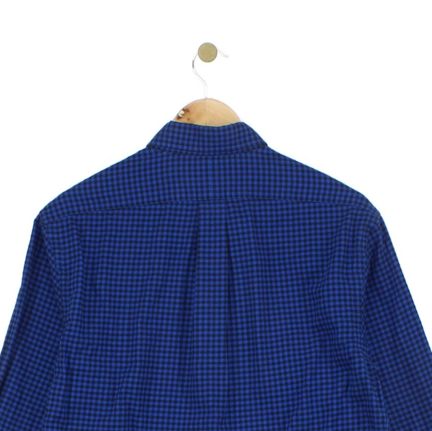 Mens Check Shirt Slim Fit Button Down