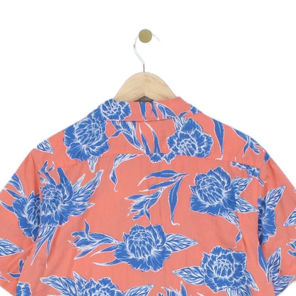 Mens Floral Shirt Short Sleeve Relaxed Revere Collar