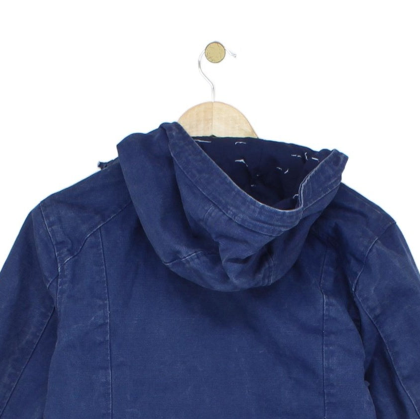 Womens Canvas Jacket Full Zip Hooded Cotton