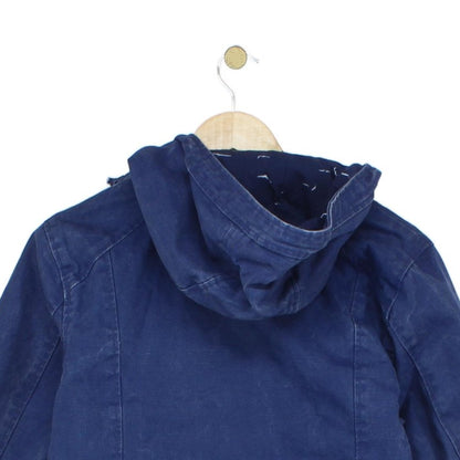 Womens Canvas Jacket Full Zip Hooded Cotton