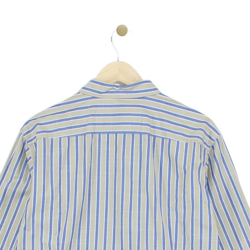 Mens Striped Shirt Slim Fit Long Sleeve