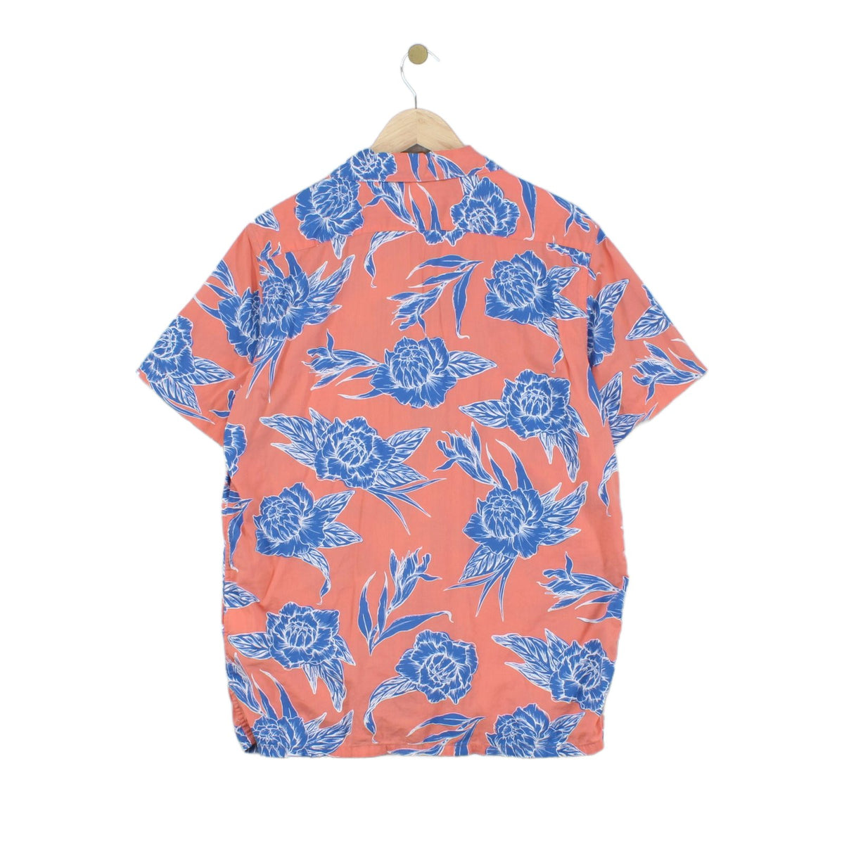 Mens Floral Shirt Short Sleeve Relaxed Revere Collar