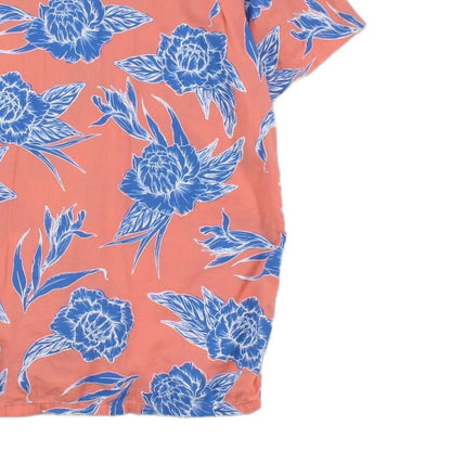 Mens Floral Shirt Short Sleeve Relaxed Revere Collar