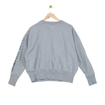 Womens Oversized Sweatshirt Logo Crew Neck