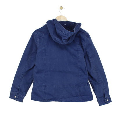 Womens Canvas Jacket Full Zip Hooded Cotton