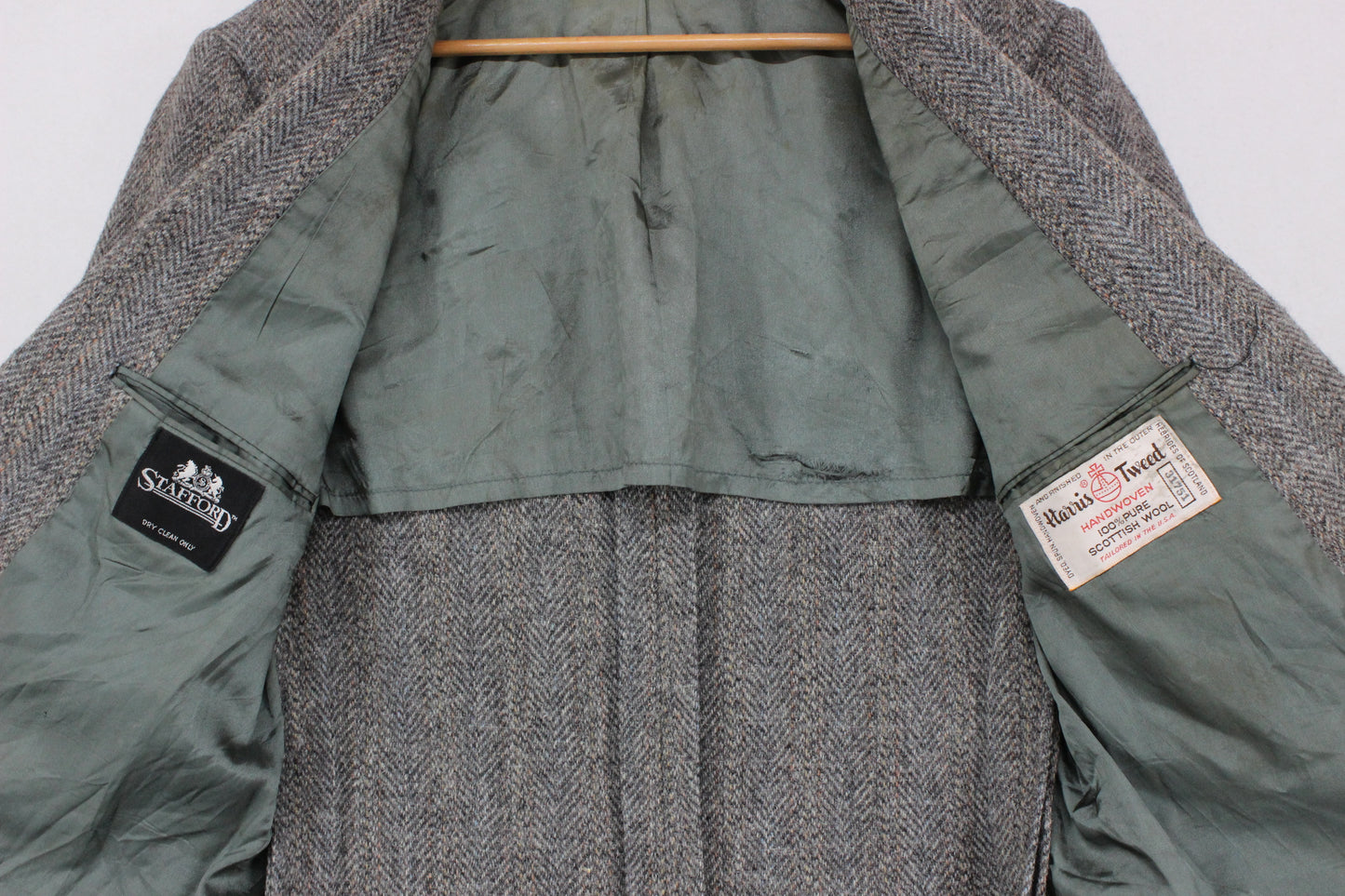 Mens Harris Tweed Blazer Usa Made Elbow Patches Classic