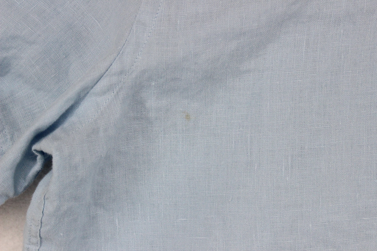 Mens Linen Shirt Button Down Short Sleeve Regular Fit