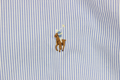 Mens Striped Shirt Short Sleeve Custom Fit Button Up