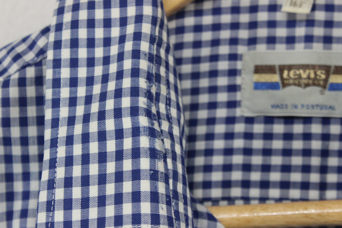 Mens Check Shirt Made In Portugal Button Up Long Sleeve