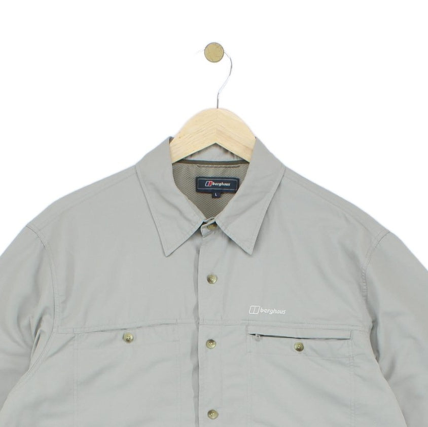 Mens Hiking Shirt Short Sleeve Button Up Lightweight