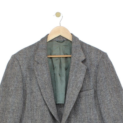 Mens Harris Tweed Blazer Usa Made Elbow Patches Classic