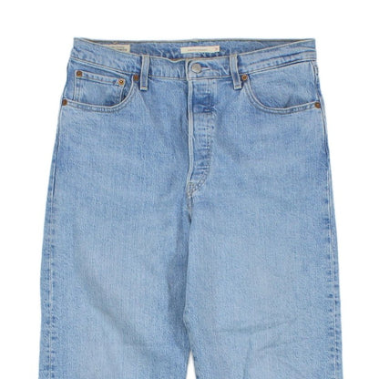 Womens Ribcage Straight Jeans Denim Classic Button Fly