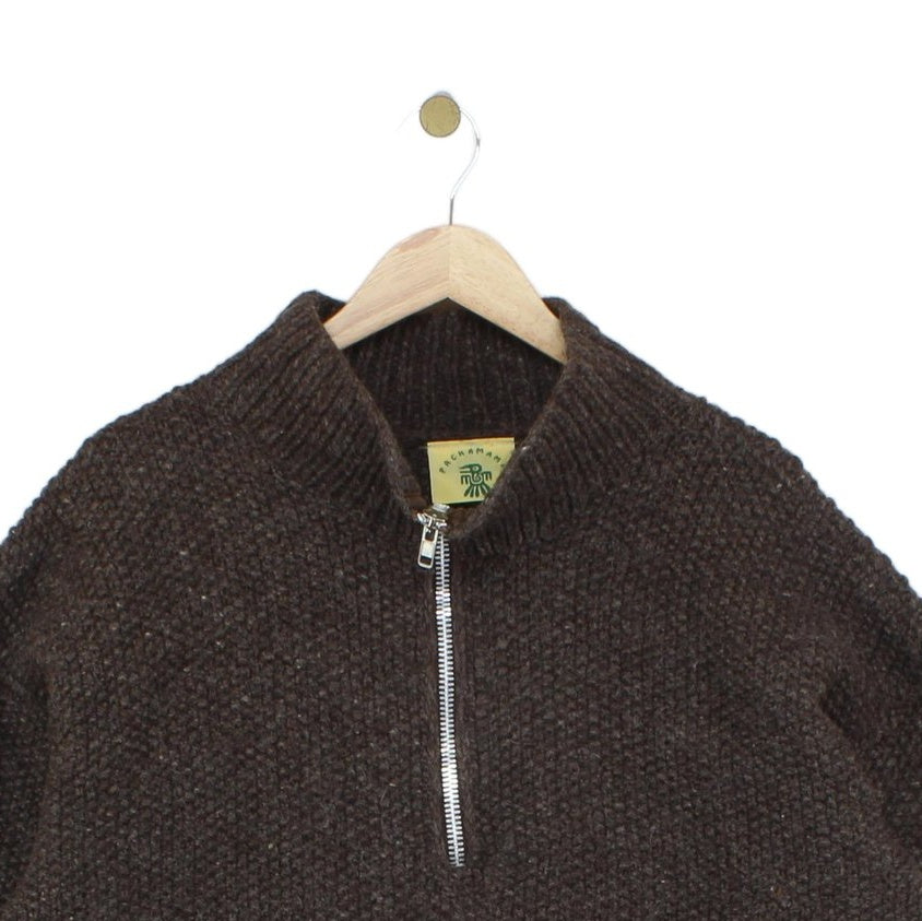 Womens 1/4 Zip Jumper Floral Pattern Wool