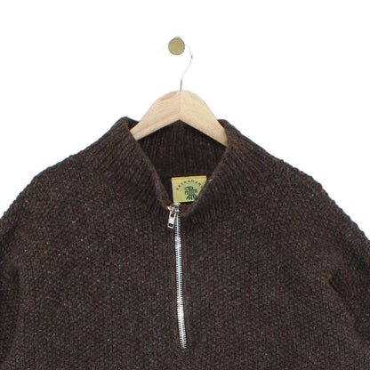 Womens 1/4 Zip Jumper Floral Pattern Wool