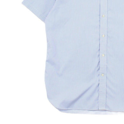 Mens Striped Shirt Short Sleeve Custom Fit Button Up