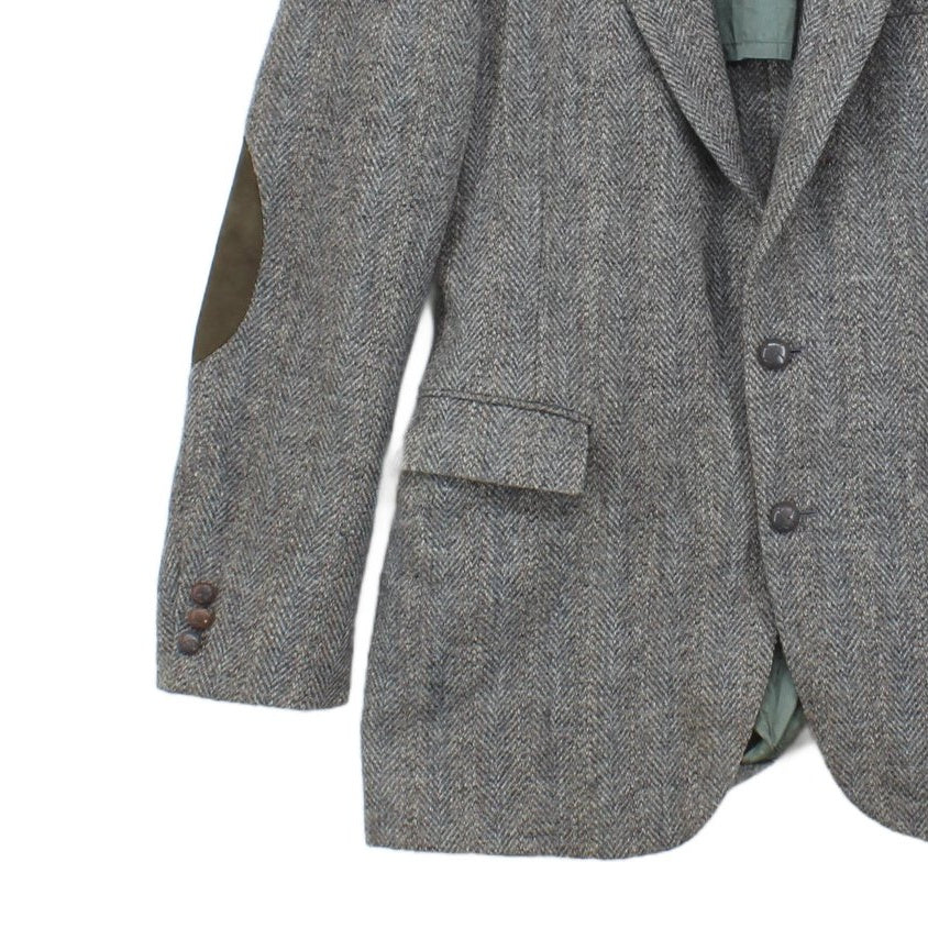 Mens Harris Tweed Blazer Usa Made Elbow Patches Classic