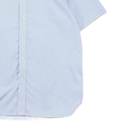 Mens Striped Shirt Short Sleeve Custom Fit Button Up