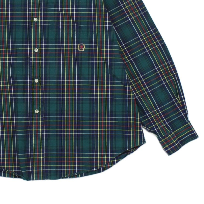 Mens Plaid Shirt Button Up Long Sleeve