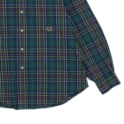 Mens Plaid Shirt Button Up Long Sleeve