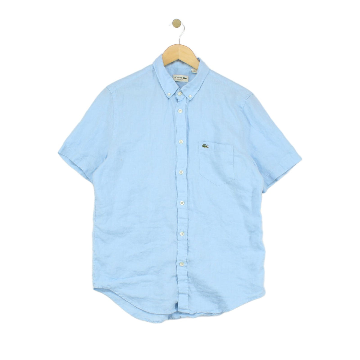 Mens Linen Shirt Button Down Short Sleeve Regular Fit