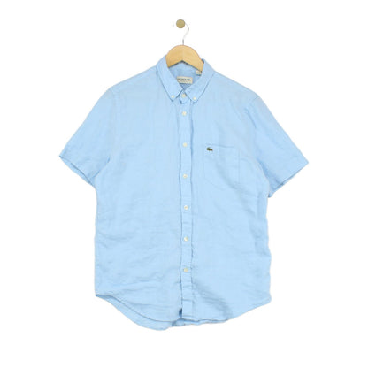Mens Linen Shirt Button Down Short Sleeve Regular Fit