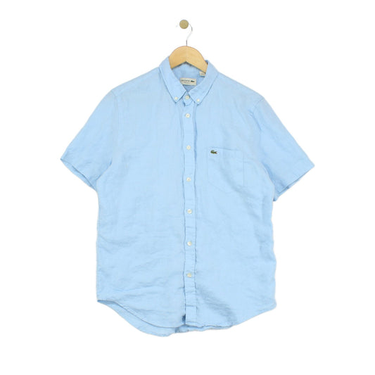 Mens Linen Shirt Button Down Short Sleeve Regular Fit