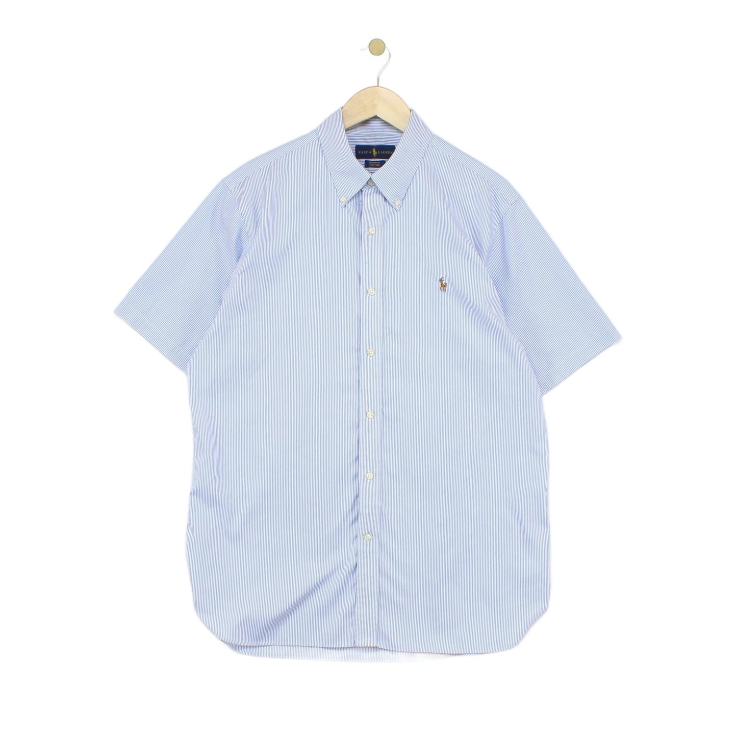 Mens Striped Shirt Short Sleeve Custom Fit Button Up
