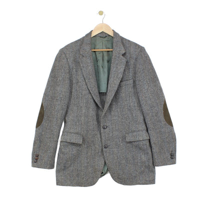 Mens Harris Tweed Blazer Usa Made Elbow Patches Classic