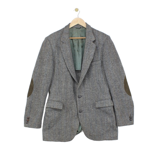 Mens Harris Tweed Blazer Usa Made Elbow Patches Classic