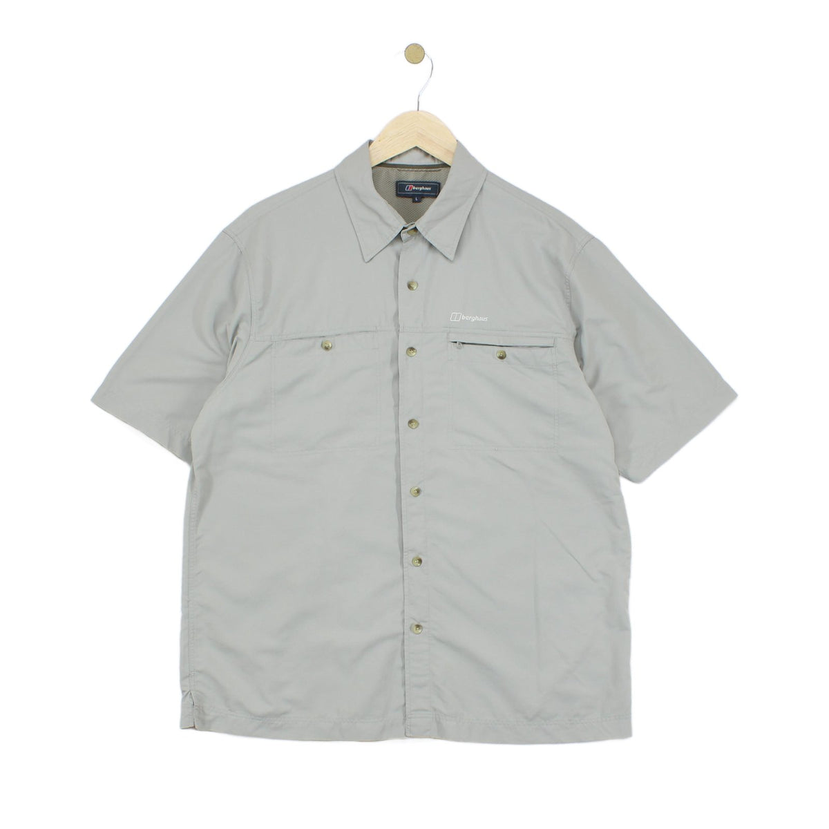 Mens Hiking Shirt Short Sleeve Button Up Lightweight