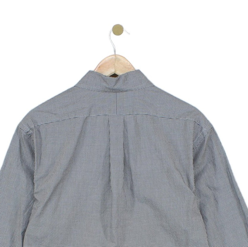 Mens Check Shirt Buttoned Slim Fit Long Sleeve