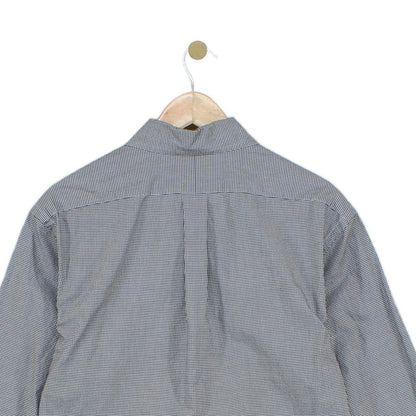 Mens Check Shirt Buttoned Slim Fit Long Sleeve