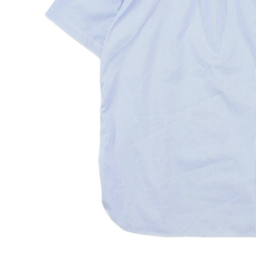 Mens Striped Shirt Short Sleeve Custom Fit Button Up