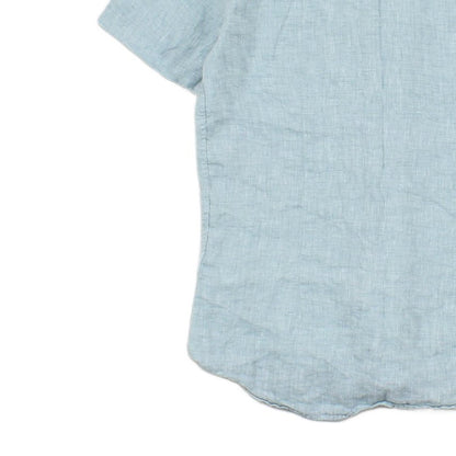 Mens Linen Shirt Slim Fit Short Sleeve Button Up