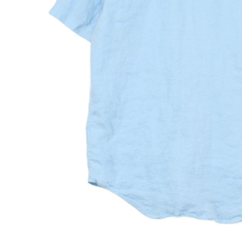 Mens Linen Shirt Button Down Short Sleeve Regular Fit