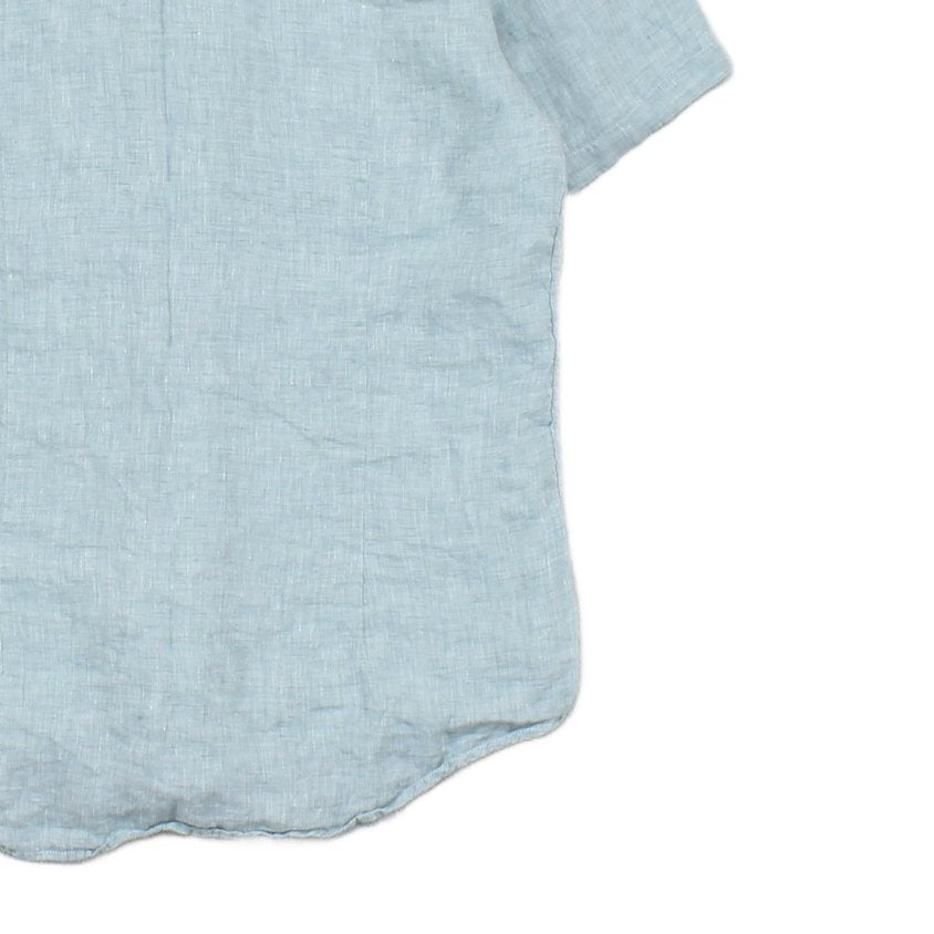 Mens Linen Shirt Slim Fit Short Sleeve Button Up